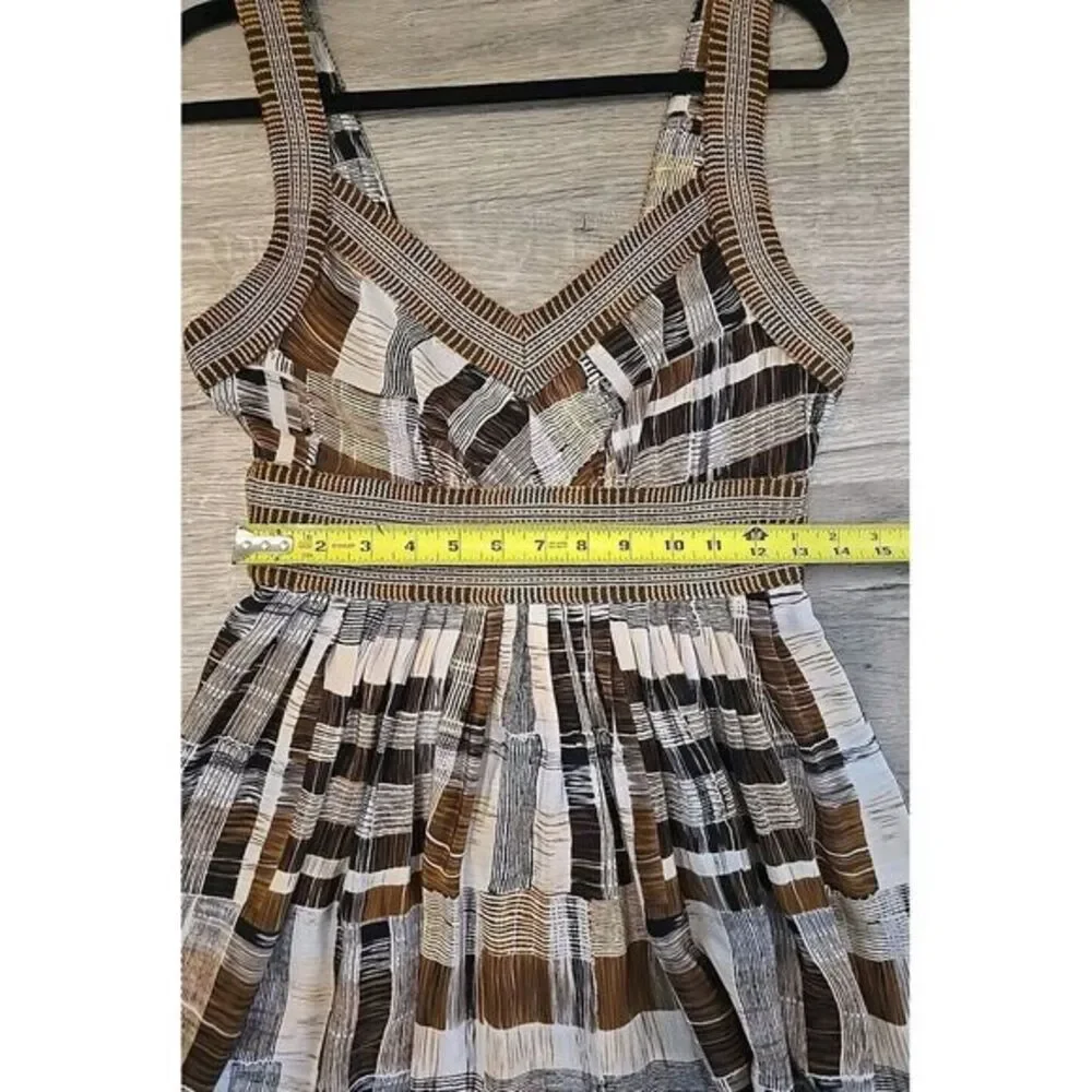 Plenty By Tracy Reese Dress Petite Silk Fit &‎ Flare Mini Bohemian Preppy Plaid